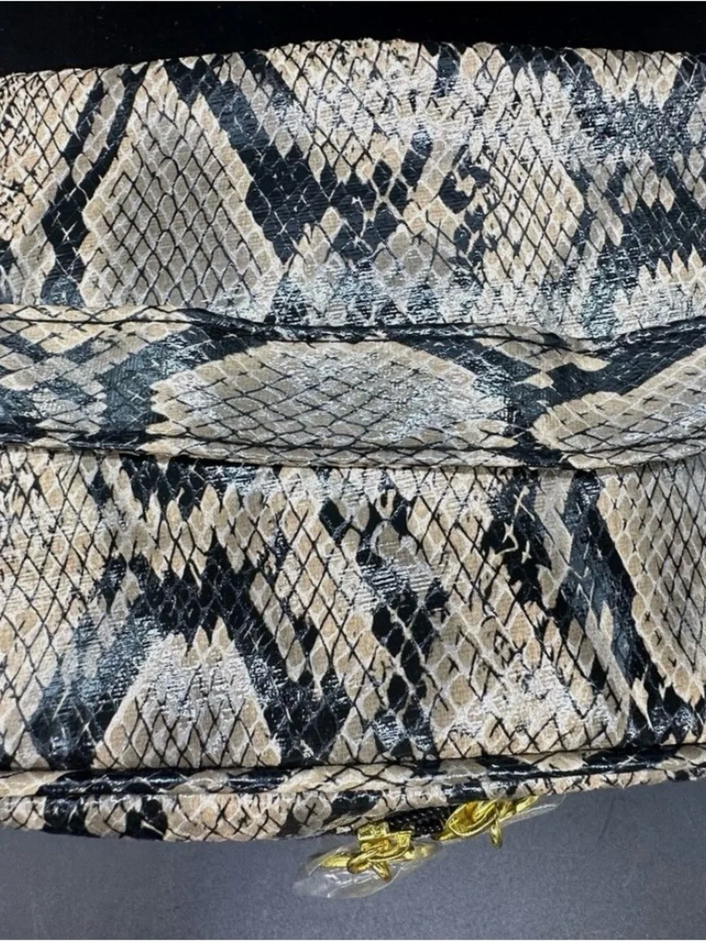 Estee Lauder Snake-Print Cosmetic Bag with Gold Logos